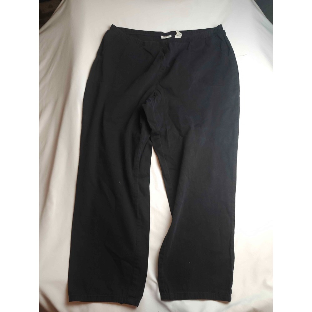 White Stag Straight Ankle Pants Womens Size 26/28 AVG Black Jersey Classic
